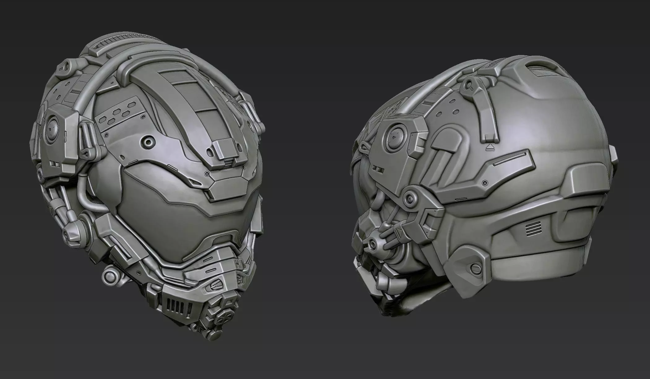 Sci-Fi Helmets Part 1 3D model_4