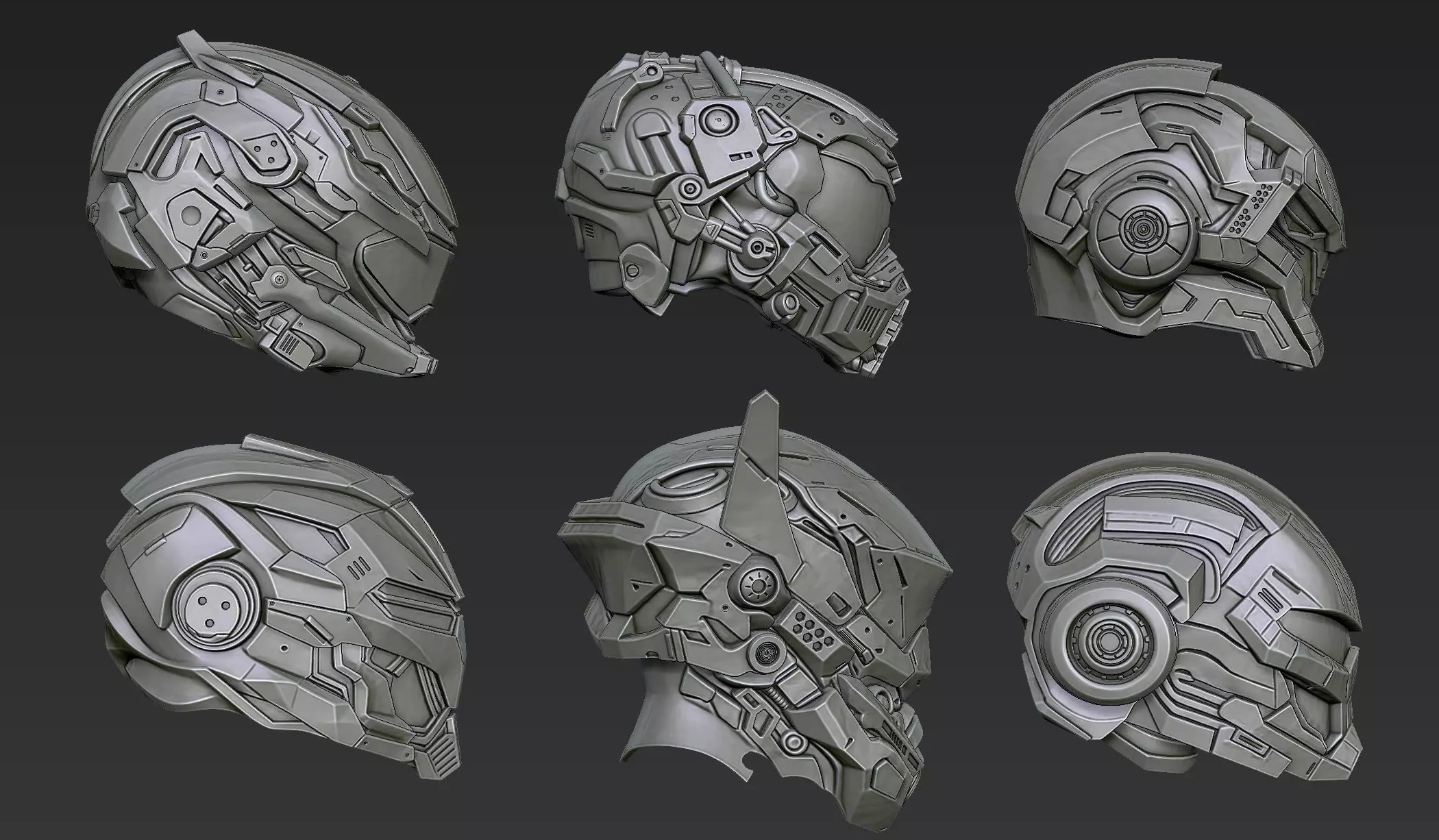 Sci-Fi Helmets Part 1 3D model_2