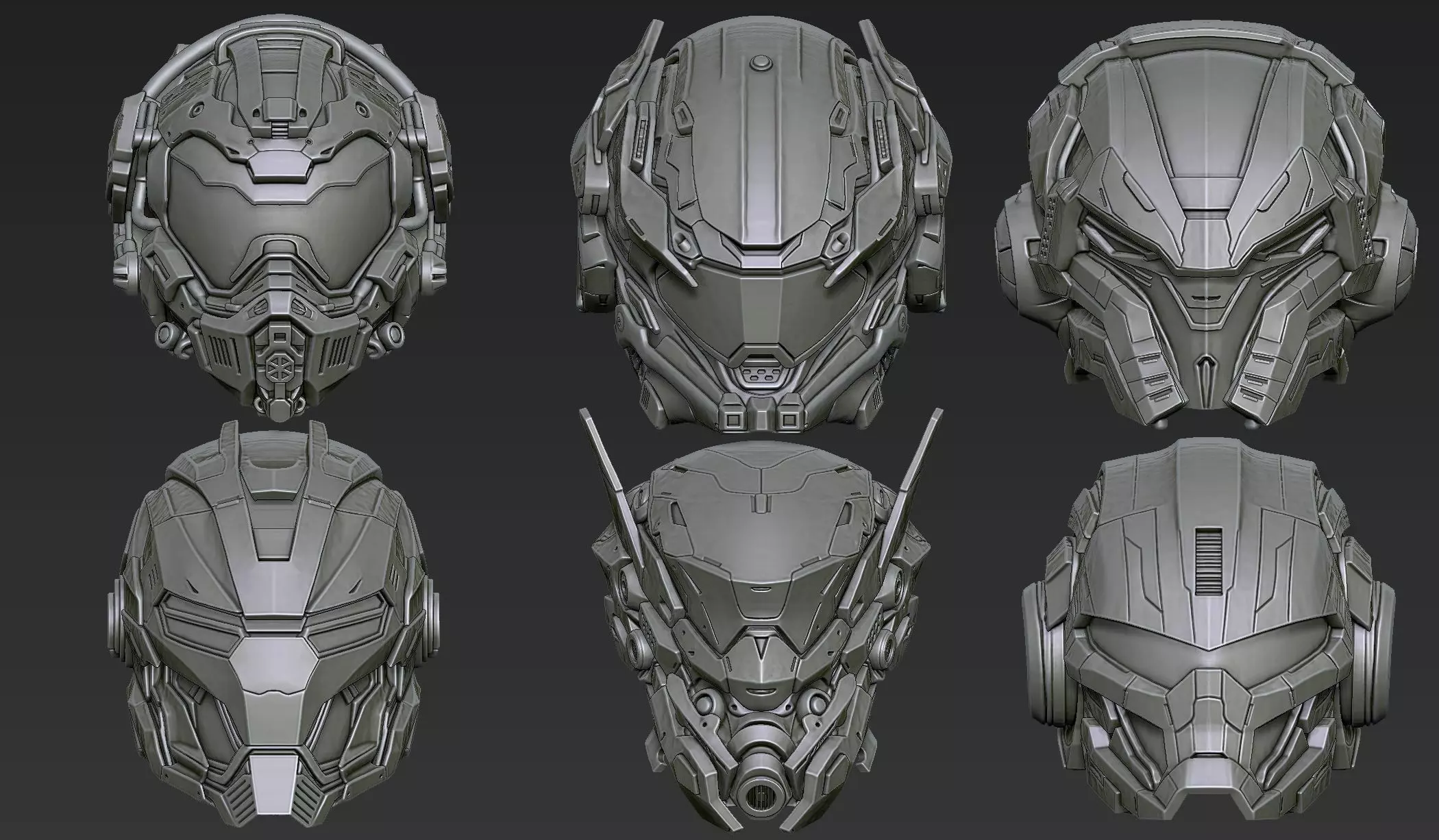 Sci-Fi Helmets Part 1 3D model_10