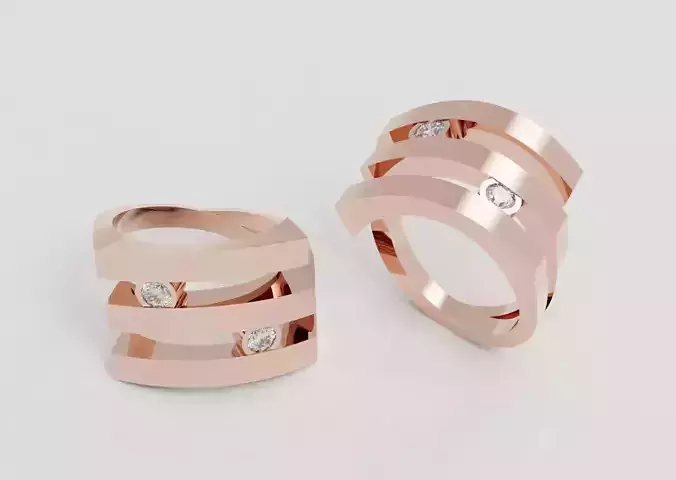 Three-Row Band Ring