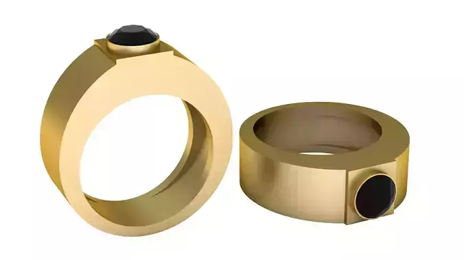 Bold Onyx Gold Ring