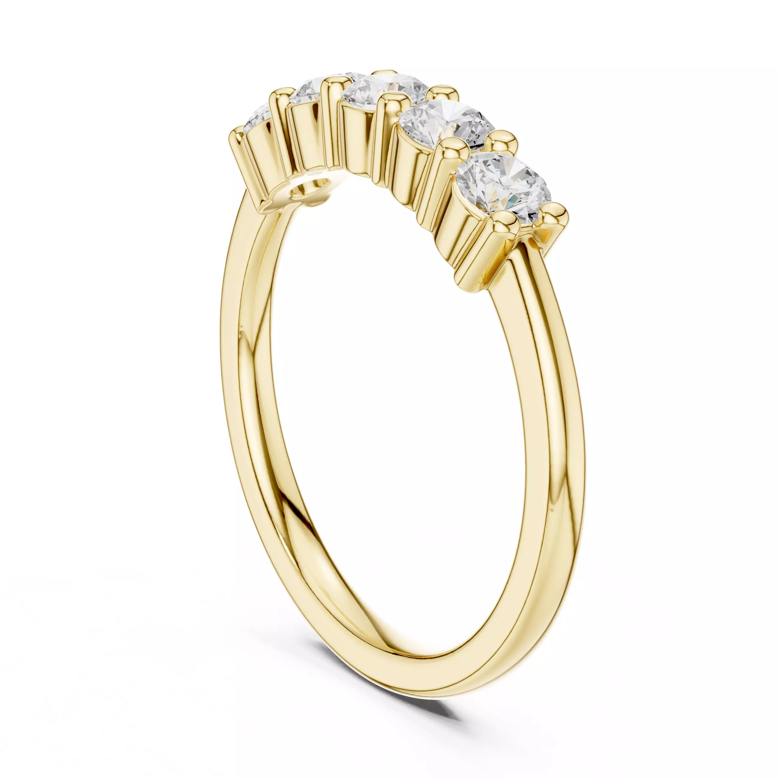 3mm Round Cut Five Stone Stacking Wedding Band 3DM STL Video 3D print model_6