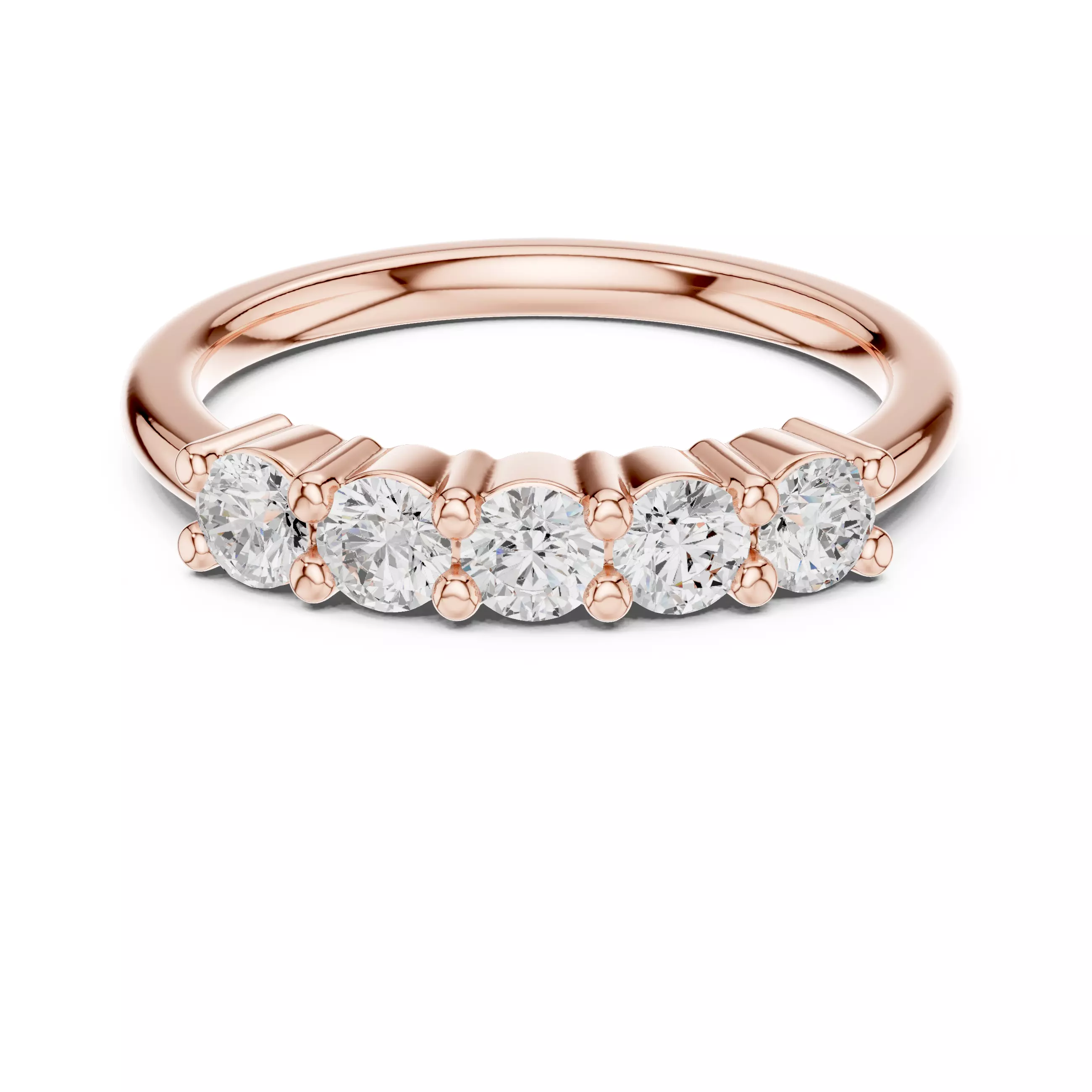 3mm Round Cut Five Stone Stacking Wedding Band 3DM STL Video 3D print model_0