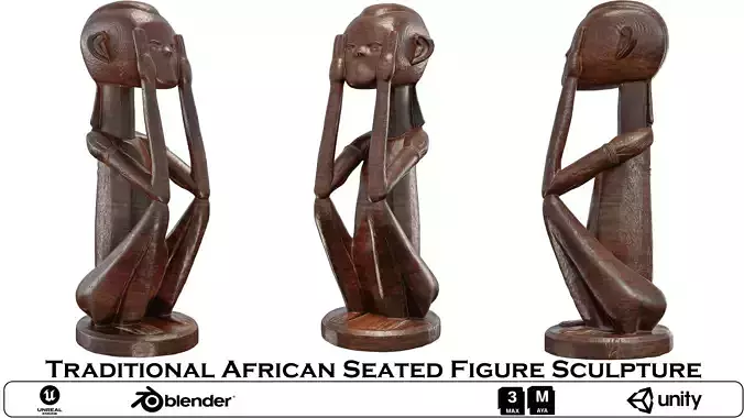 Traditional African Seated Figure Sculpture