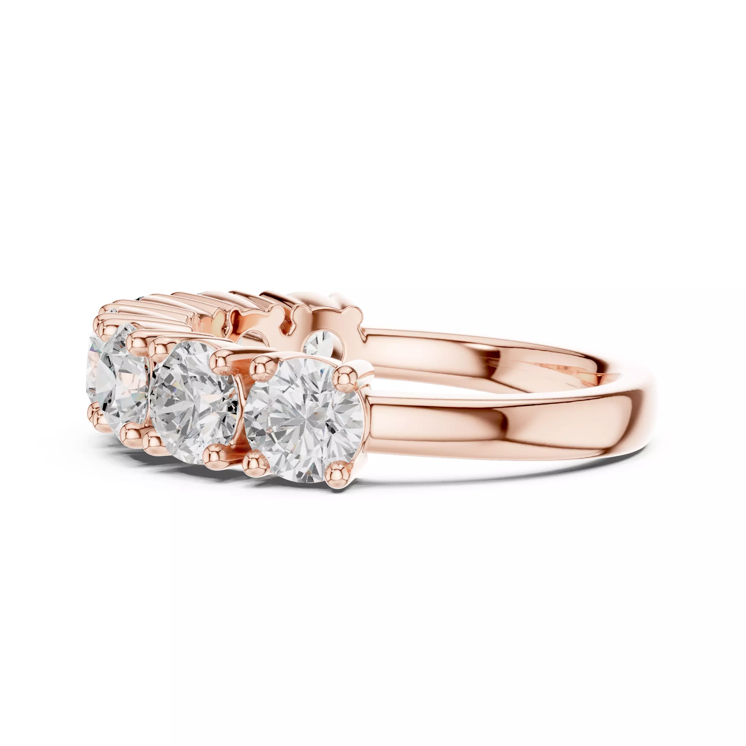 4mm Round Cut Diamond Seven Stone Wedding Ring 3DM STL Video 3D print model_5