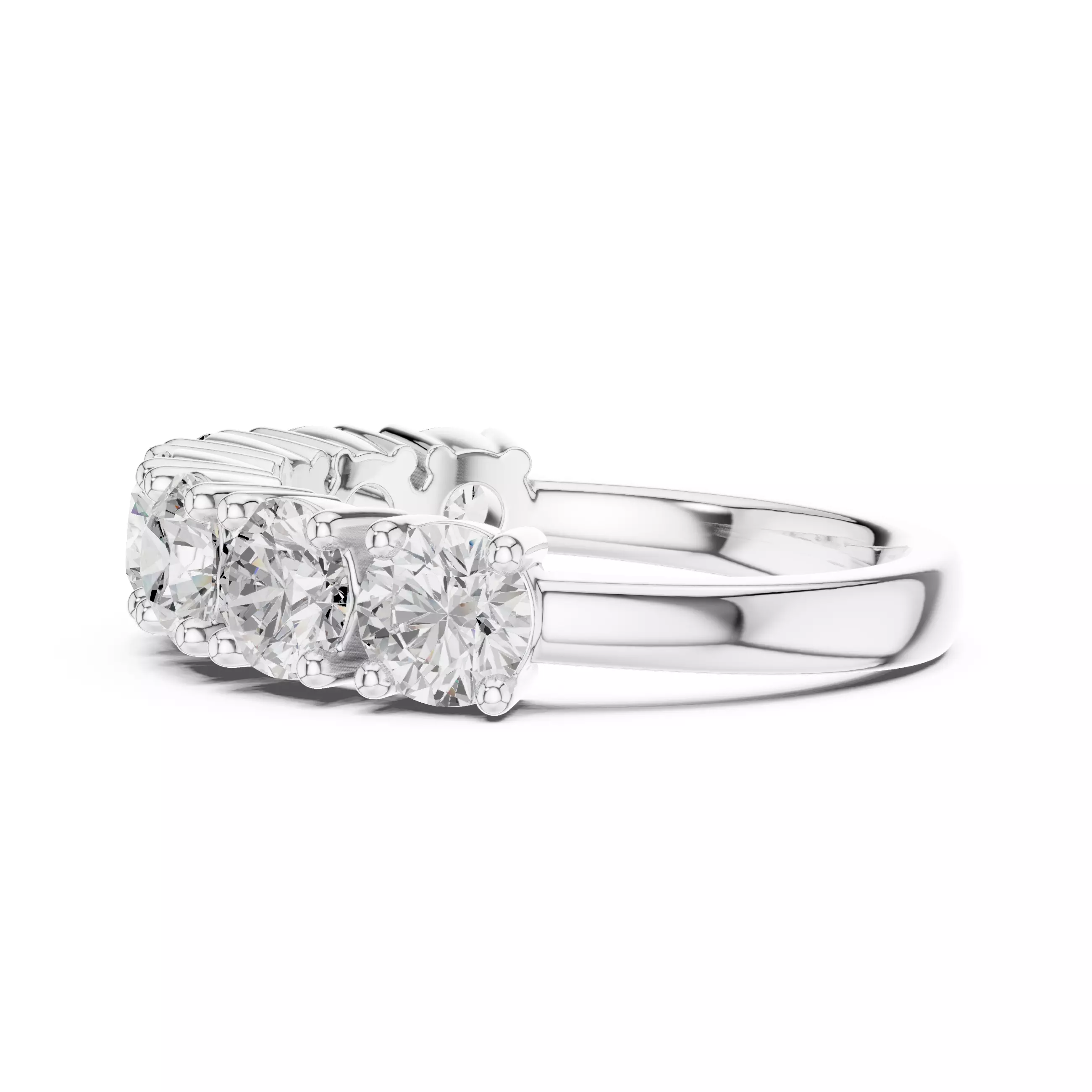 4mm Round Cut Diamond Seven Stone Wedding Ring 3DM STL Video 3D print model_11