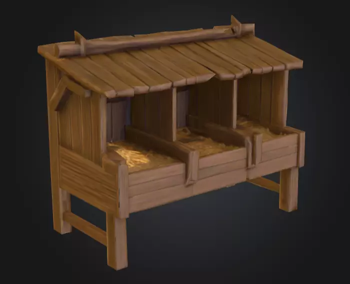 Feeder Station Low-poly 3D model_2