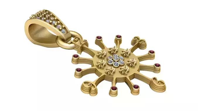 Mandala Gold Pendant