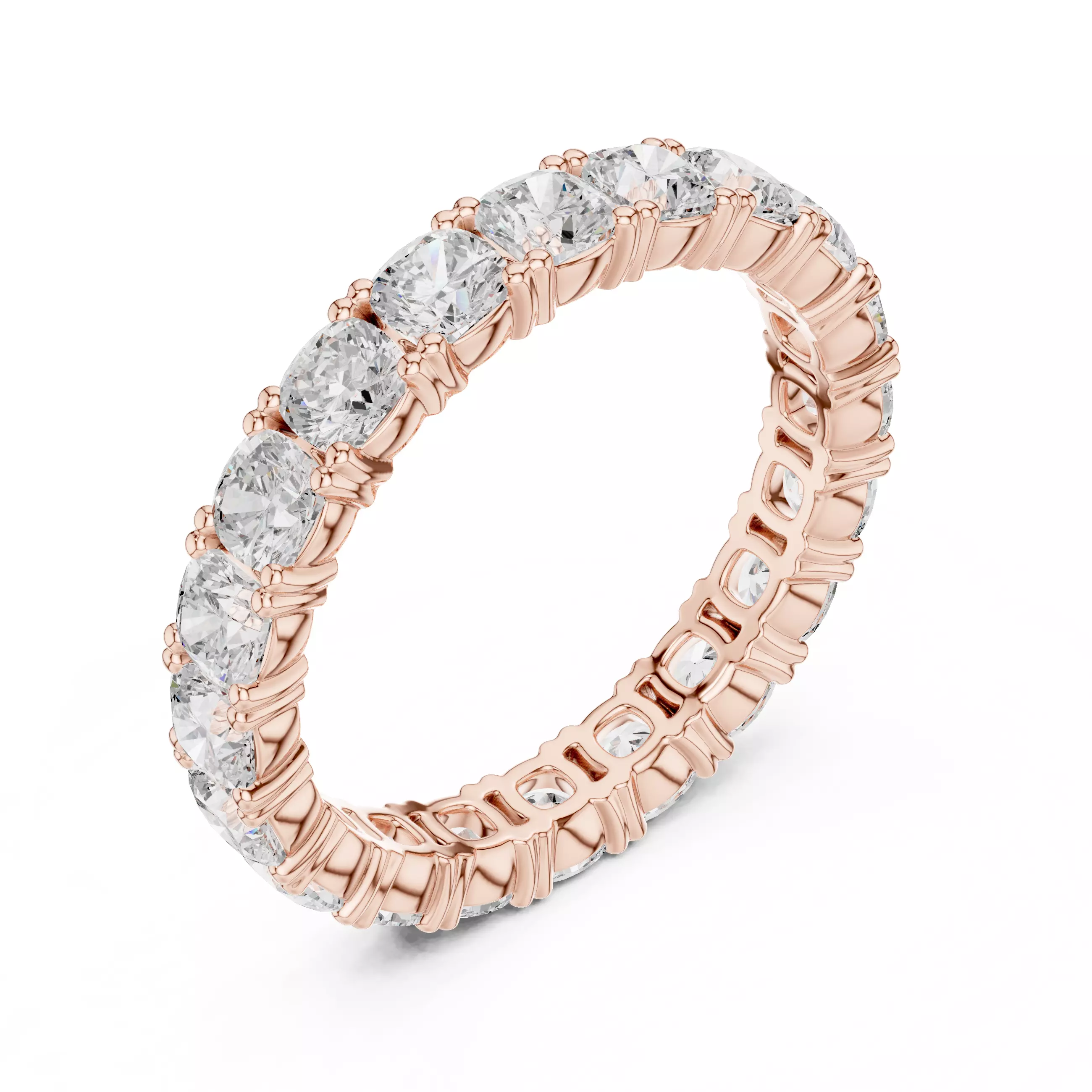 3mm Cushion Cut Full Eternity Stacking Wedding Band File Video 3D print model_4