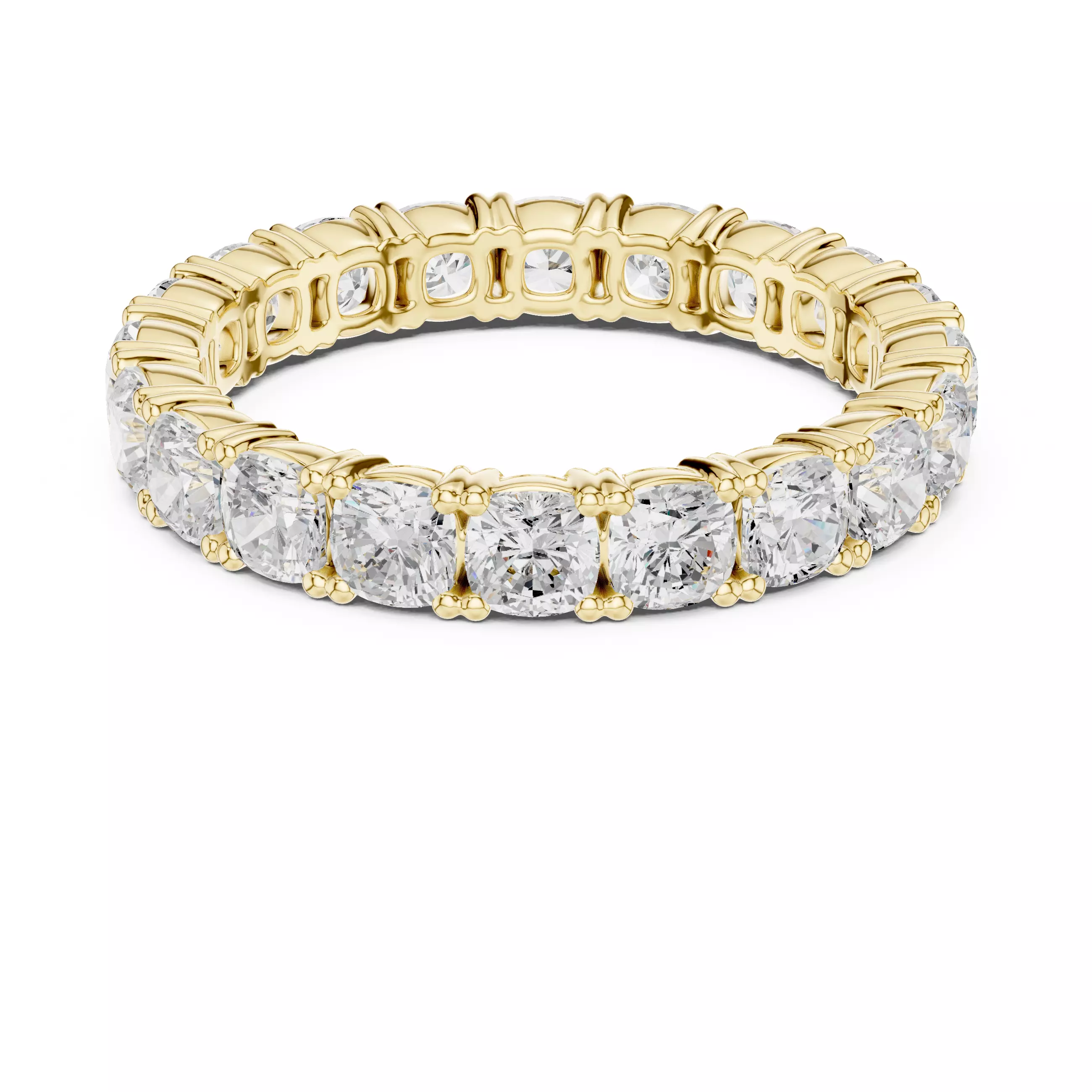 3mm Cushion Cut Full Eternity Stacking Wedding Band File Video 3D print model_1