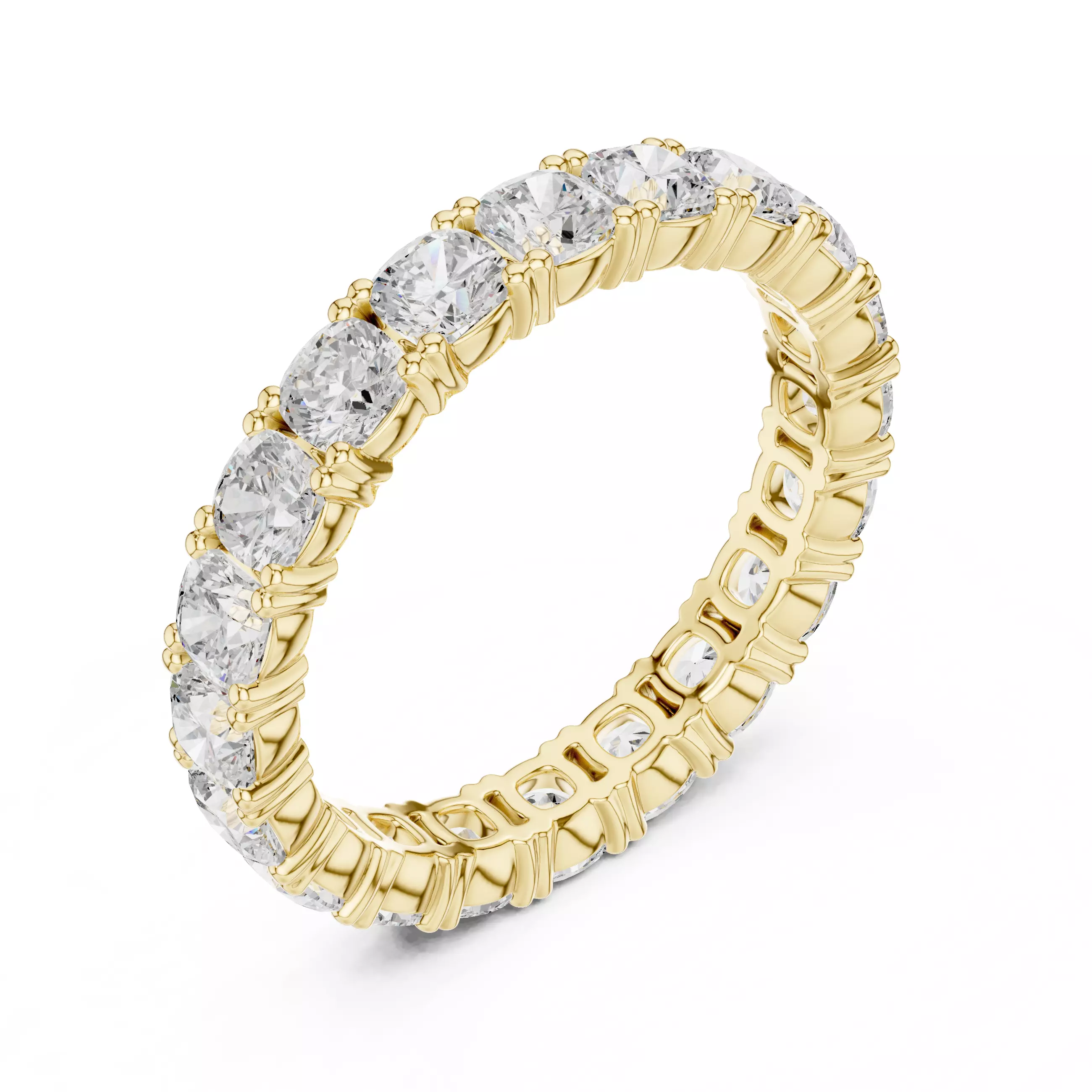 3mm Cushion Cut Full Eternity Stacking Wedding Band File Video 3D print model_7