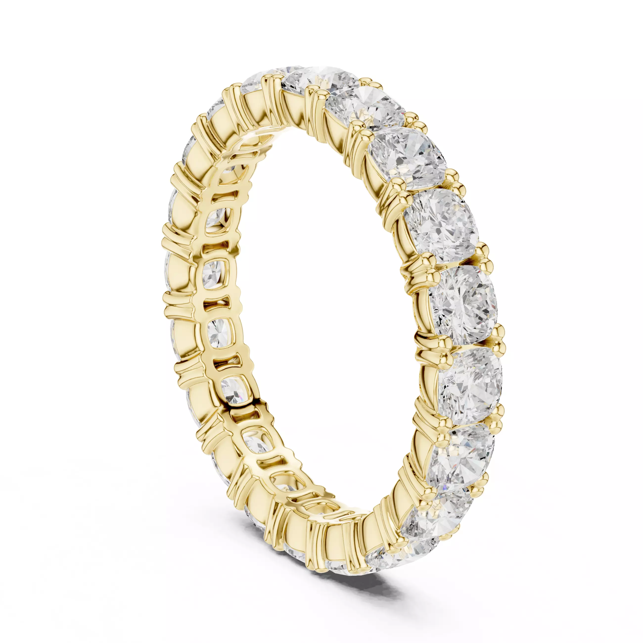 3mm Cushion Cut Full Eternity Stacking Wedding Band File Video 3D print model_6