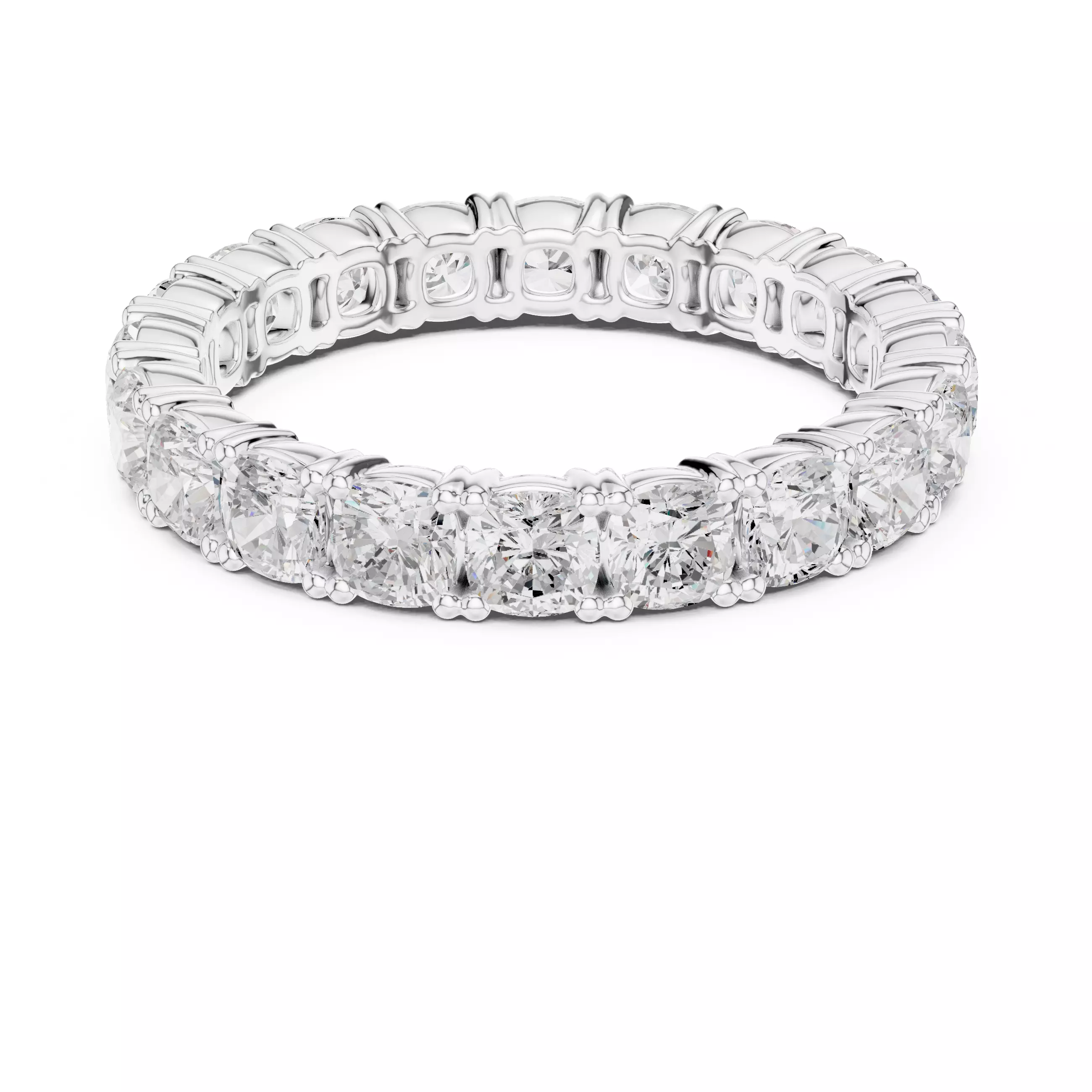 3mm Cushion Cut Full Eternity Stacking Wedding Band File Video 3D print model_2