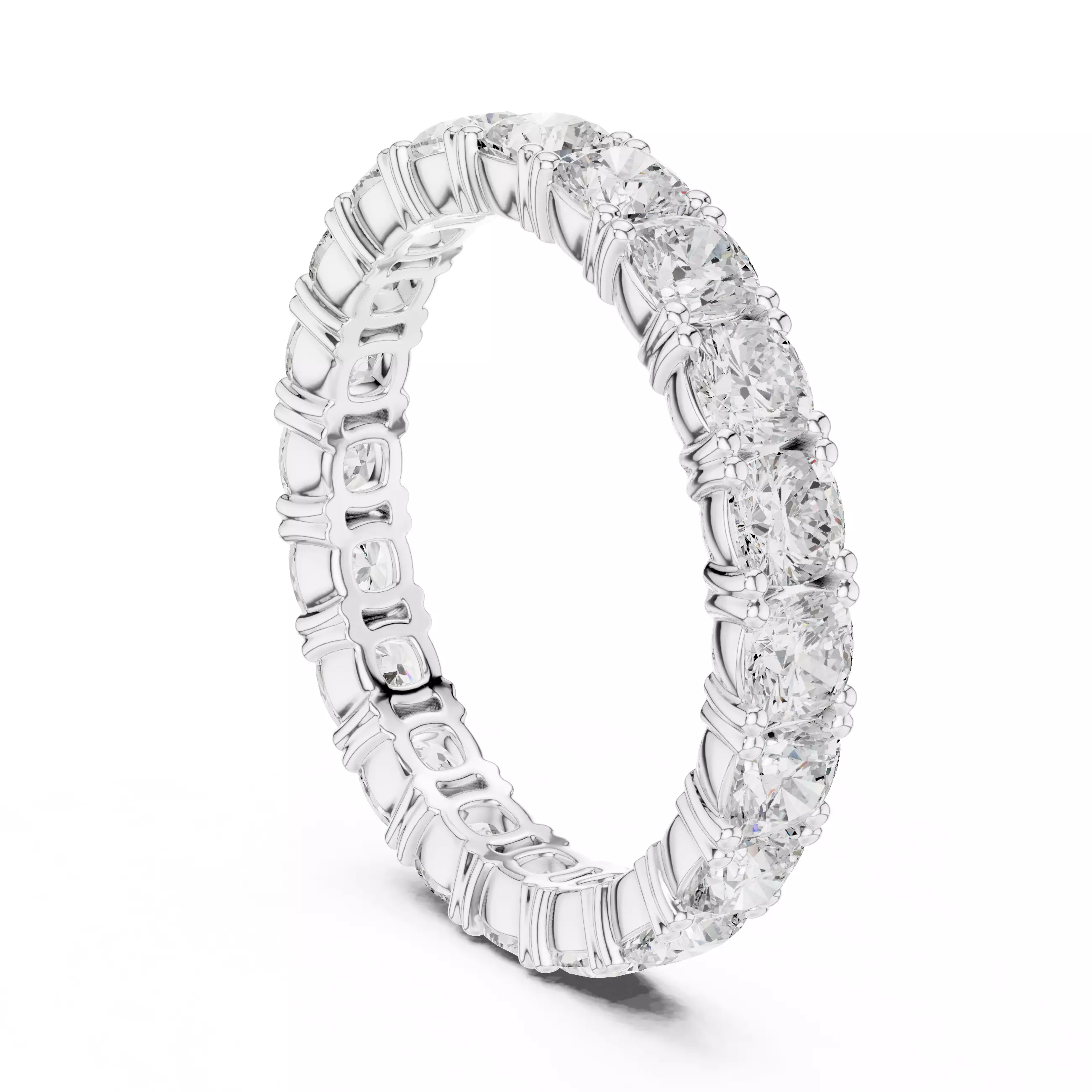 3mm Cushion Cut Full Eternity Stacking Wedding Band File Video 3D print model_9