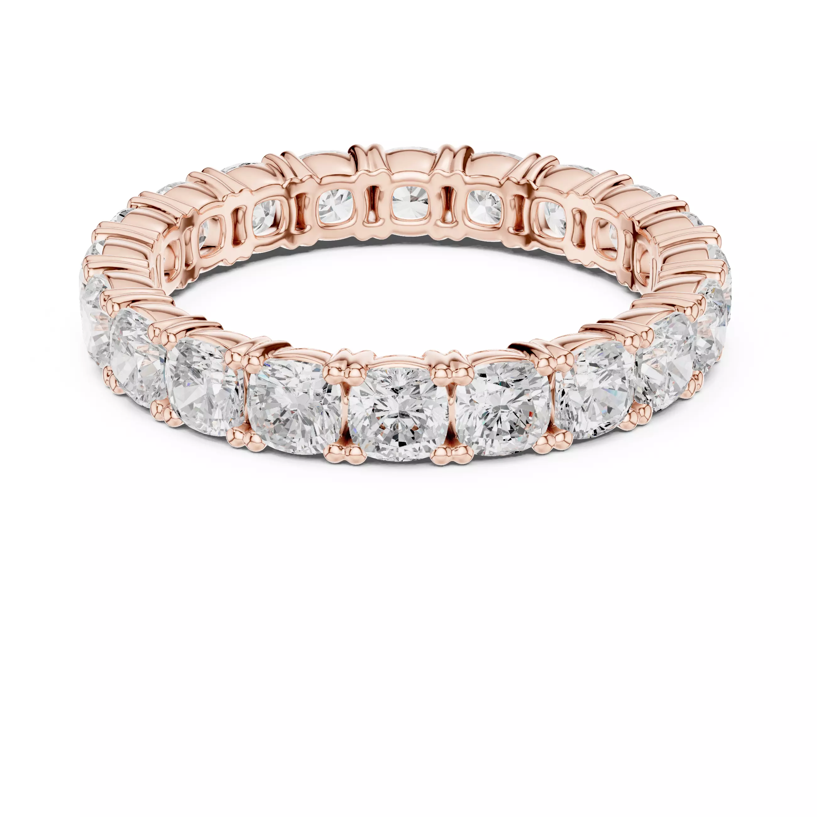 3mm Cushion Cut Full Eternity Stacking Wedding Band File Video 3D print model_0