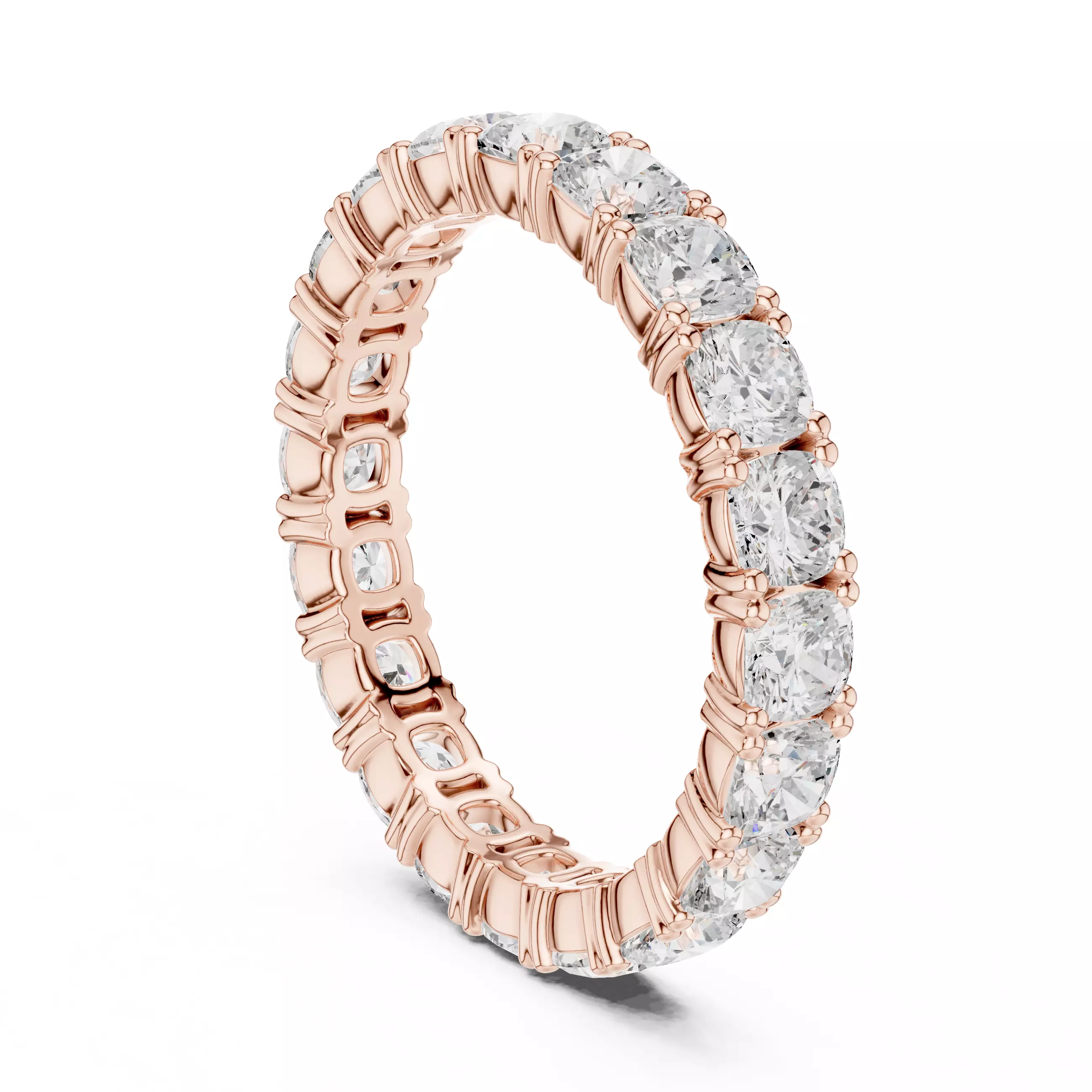 3mm Cushion Cut Full Eternity Stacking Wedding Band File Video 3D print model_3