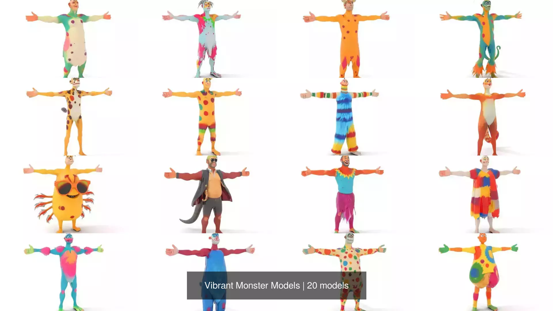 Vibrant Monster Models 3D Model Collection_0