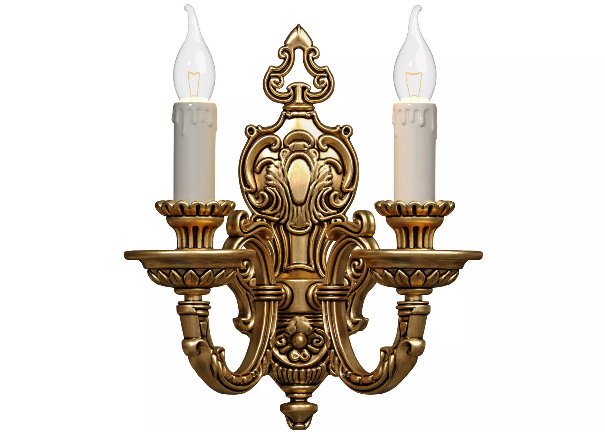 Bronze Italian sconce in classical Baroque style Wall lamp 3D model