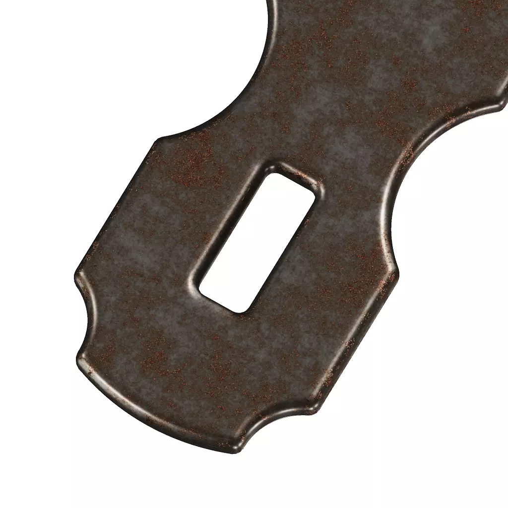 Rusty Sliding Door Latch Low-poly 3D model_2
