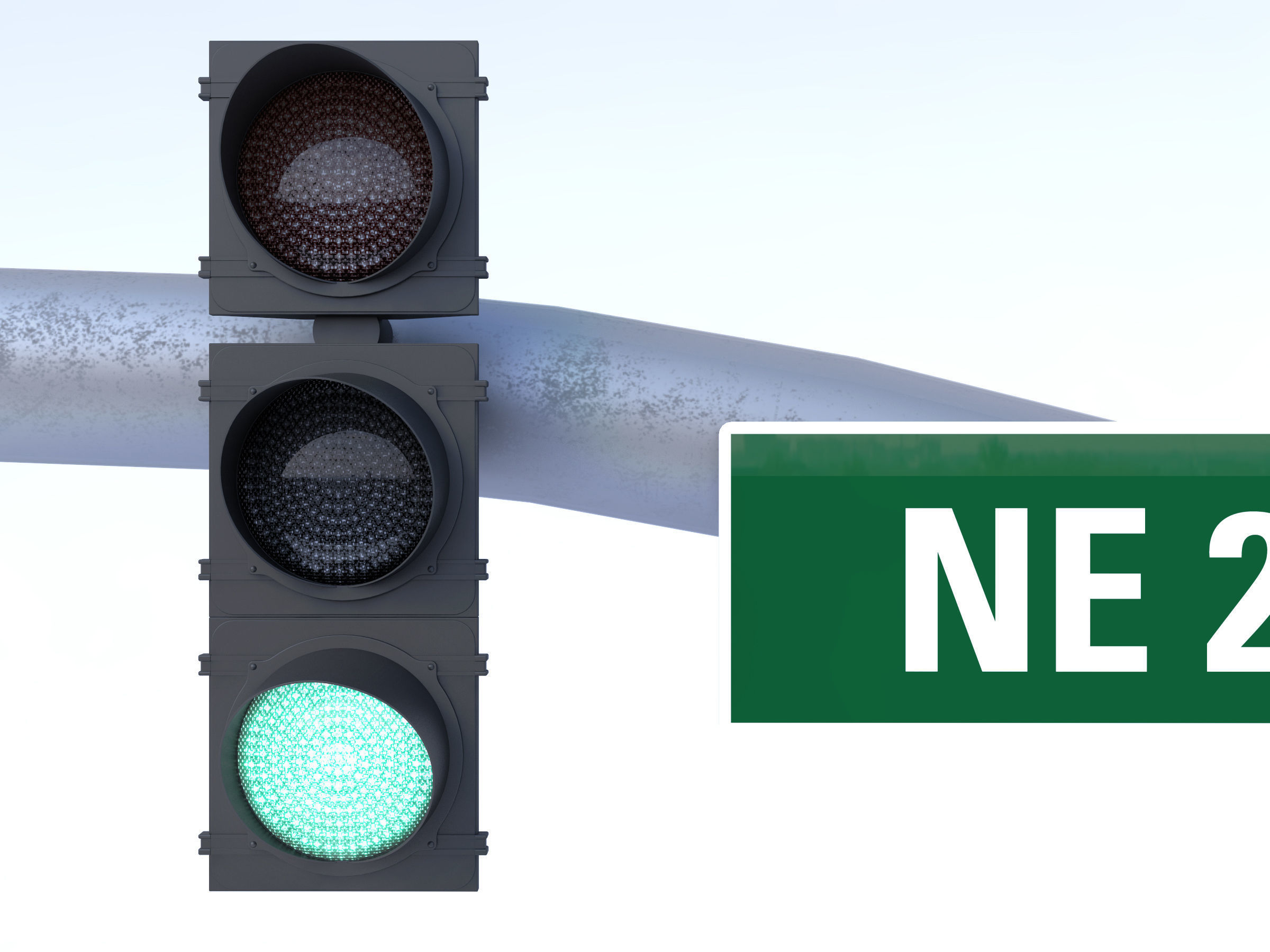 Traffic Lights Free 3D model_4