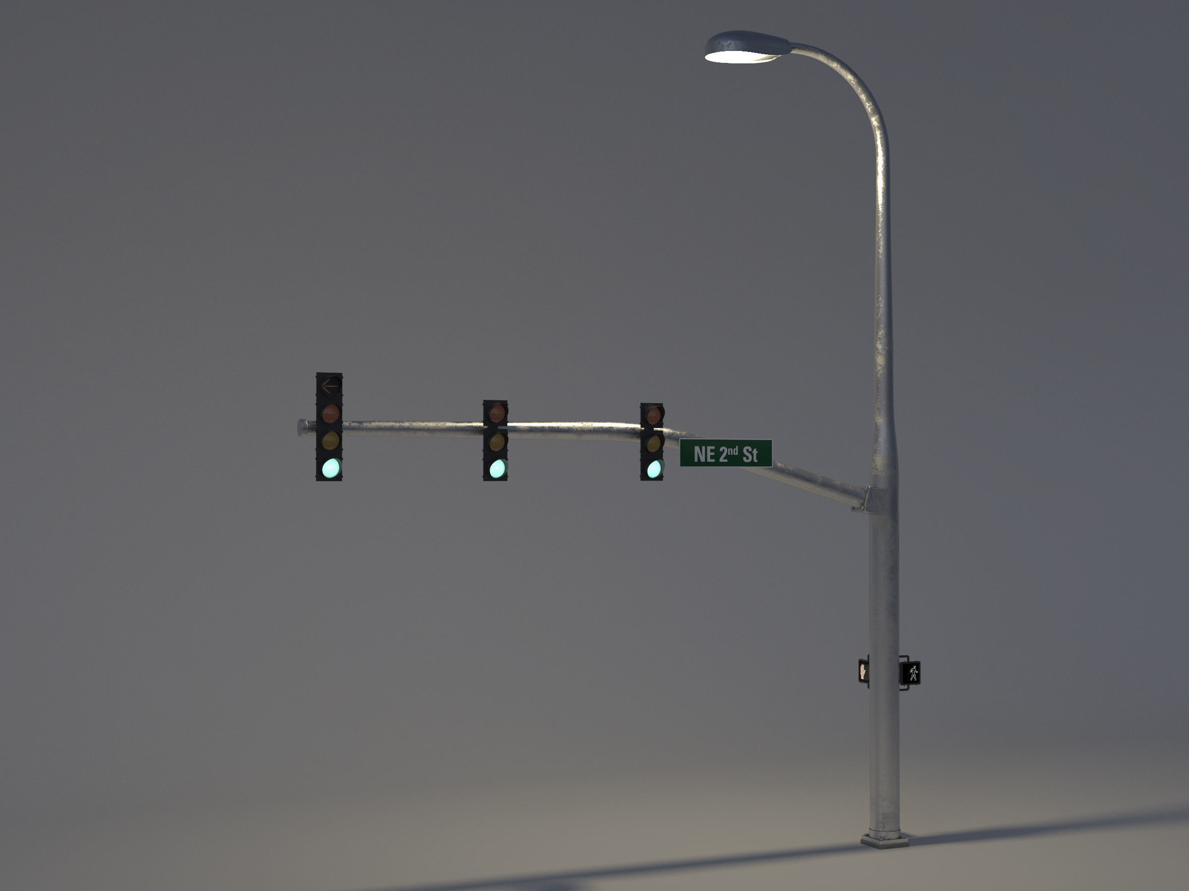 Traffic Lights Free 3D model_1