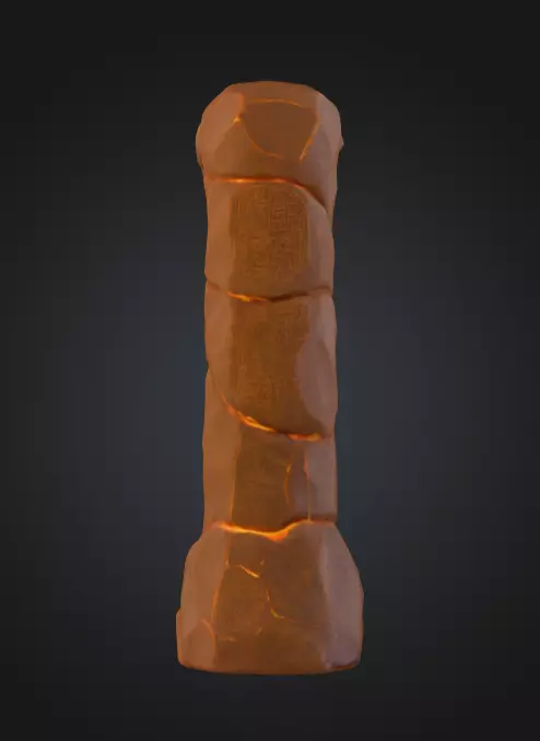 Ancient Sun Tablet Low-poly 3D model_10