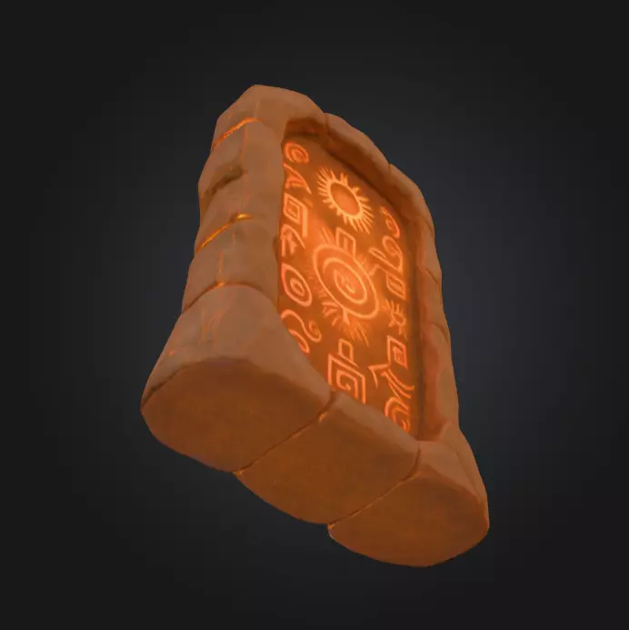 Ancient Sun Tablet Low-poly 3D model_7