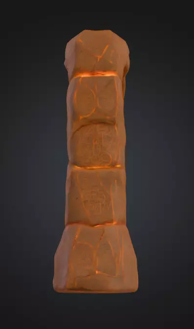 Ancient Sun Tablet Low-poly 3D model_11
