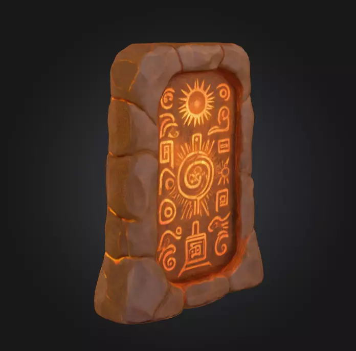 Ancient Sun Tablet Low-poly 3D model_2