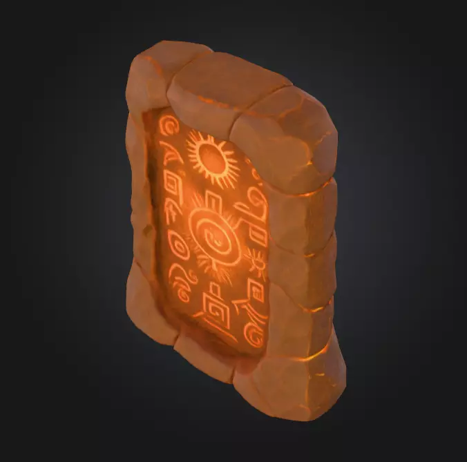 Ancient Sun Tablet Low-poly 3D model_13