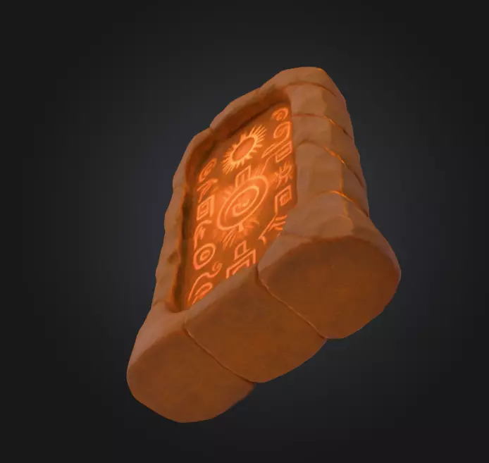 Ancient Sun Tablet Low-poly 3D model_6