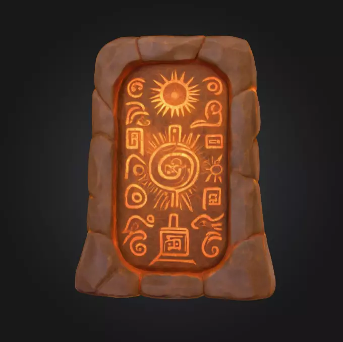 Ancient Sun Tablet Low-poly 3D model_1