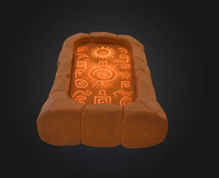 Ancient Sun Tablet Low-poly 3D model_5
