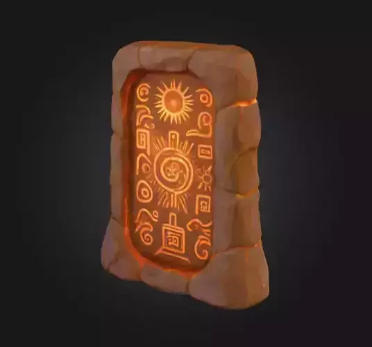 Ancient Sun Tablet Low-poly 3D model