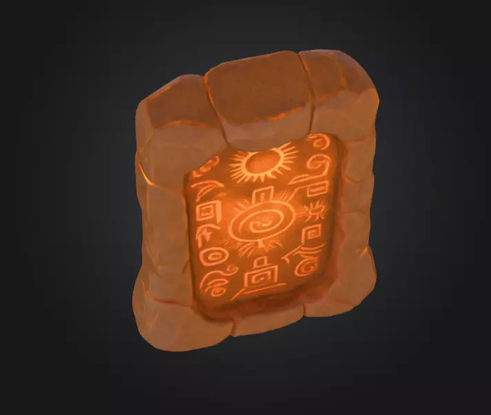 Ancient Sun Tablet Low-poly 3D model_12