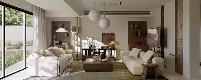Mid Century interior scene