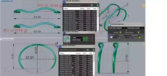 Yellow Gold stl 3dm Bracelets with Different Cuts bg0053