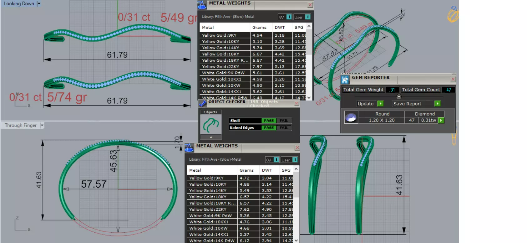 Yellow Gold stl 3dm Bracelets with Different Cuts bg0053 3D print model_0