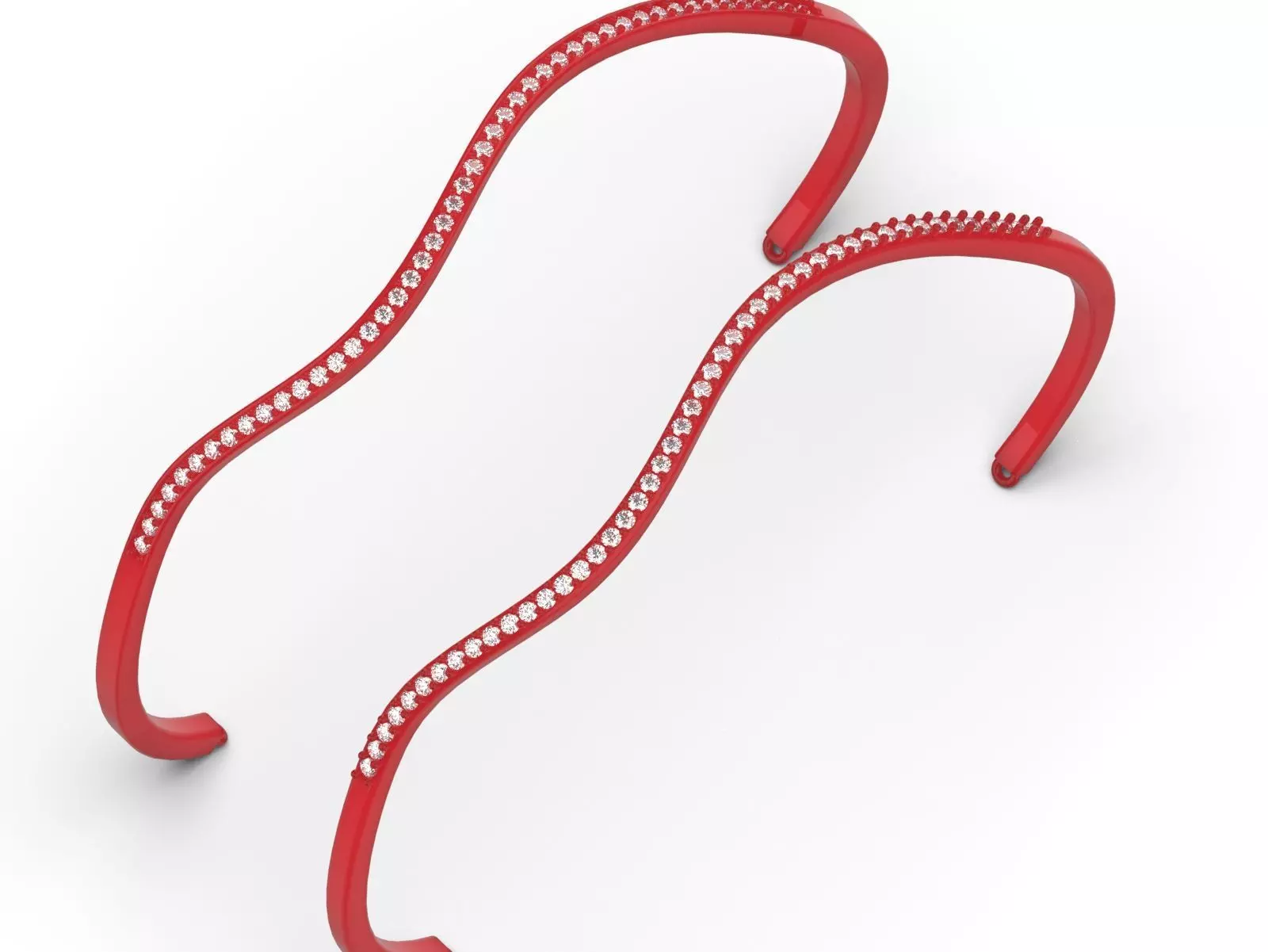 Yellow Gold stl 3dm Bracelets with Different Cuts bg0053 3D print model_27