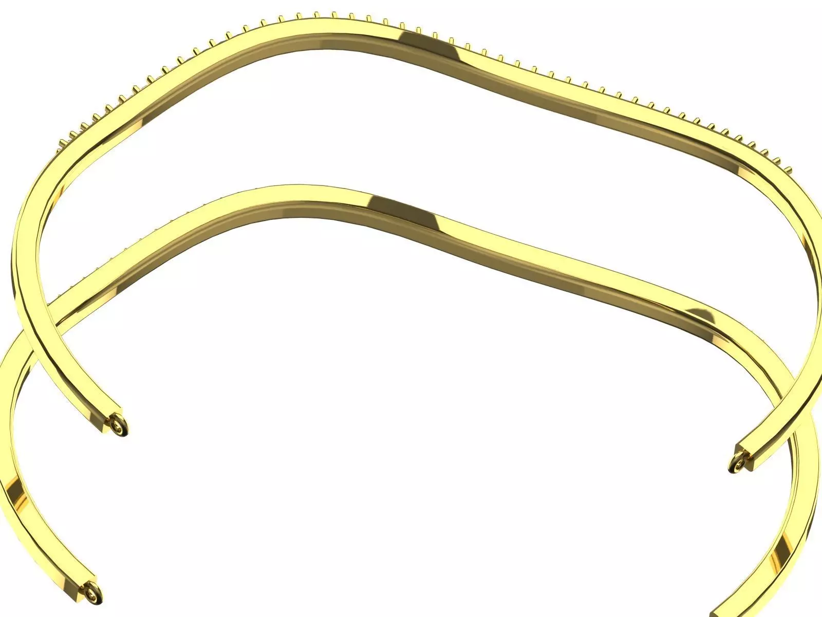 Yellow Gold stl 3dm Bracelets with Different Cuts bg0053 3D print model_16