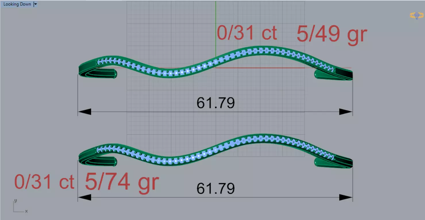 Yellow Gold stl 3dm Bracelets with Different Cuts bg0053 3D print model_13