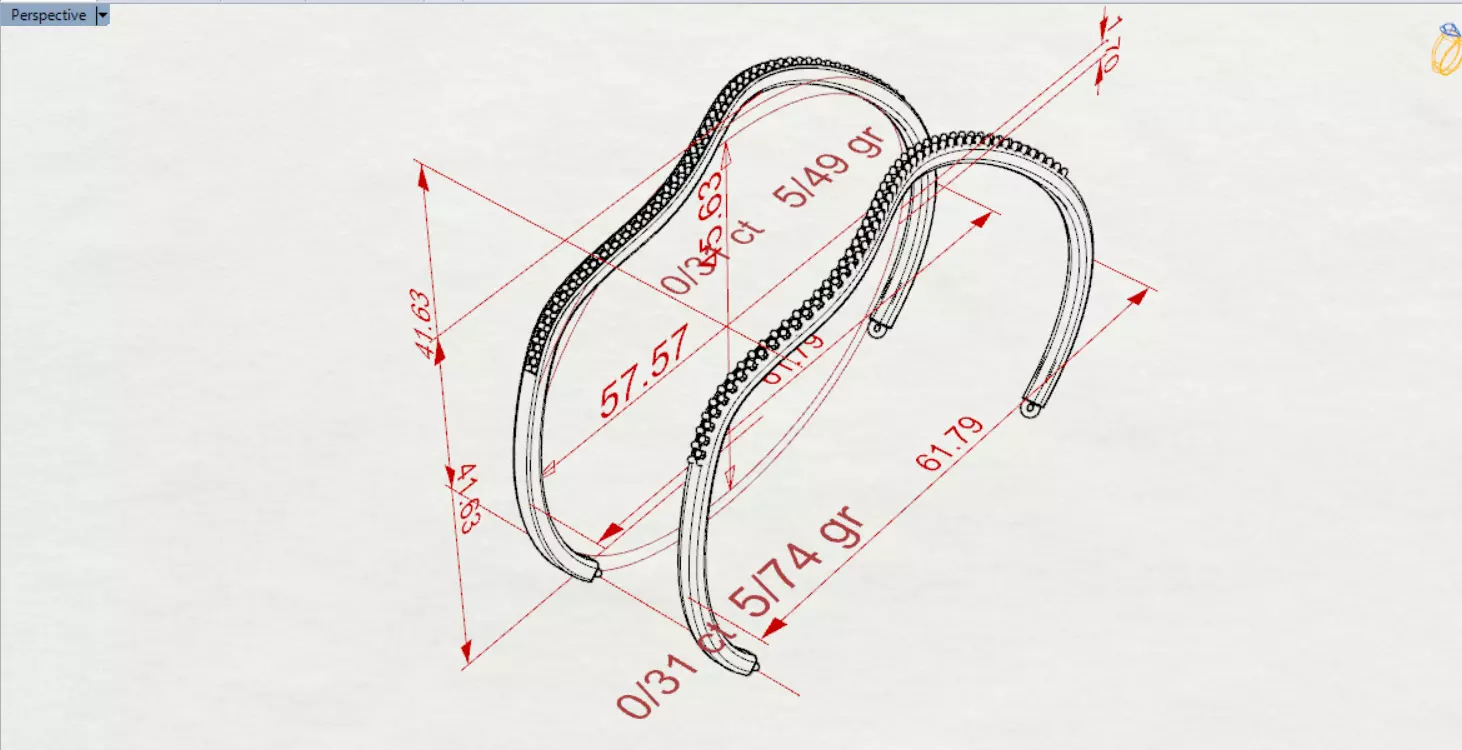 Yellow Gold stl 3dm Bracelets with Different Cuts bg0053 3D print model_23