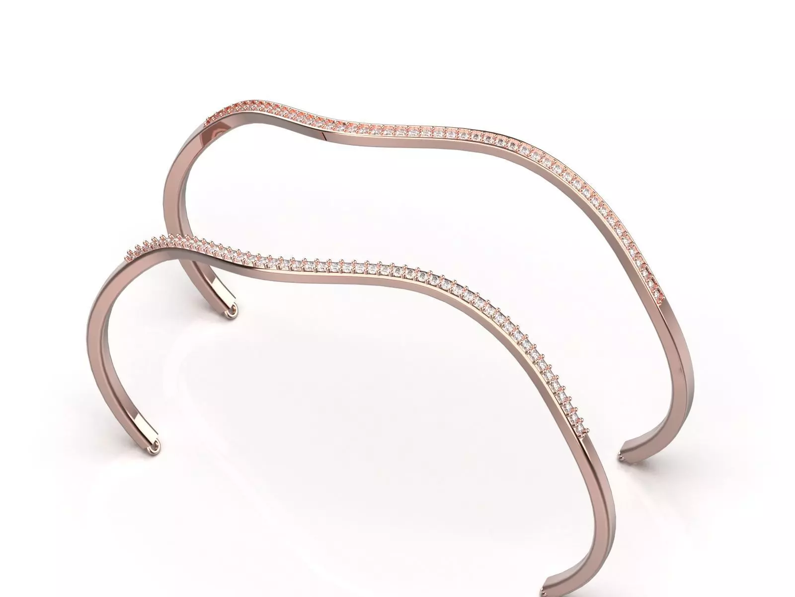 Yellow Gold stl 3dm Bracelets with Different Cuts bg0053 3D print model_17