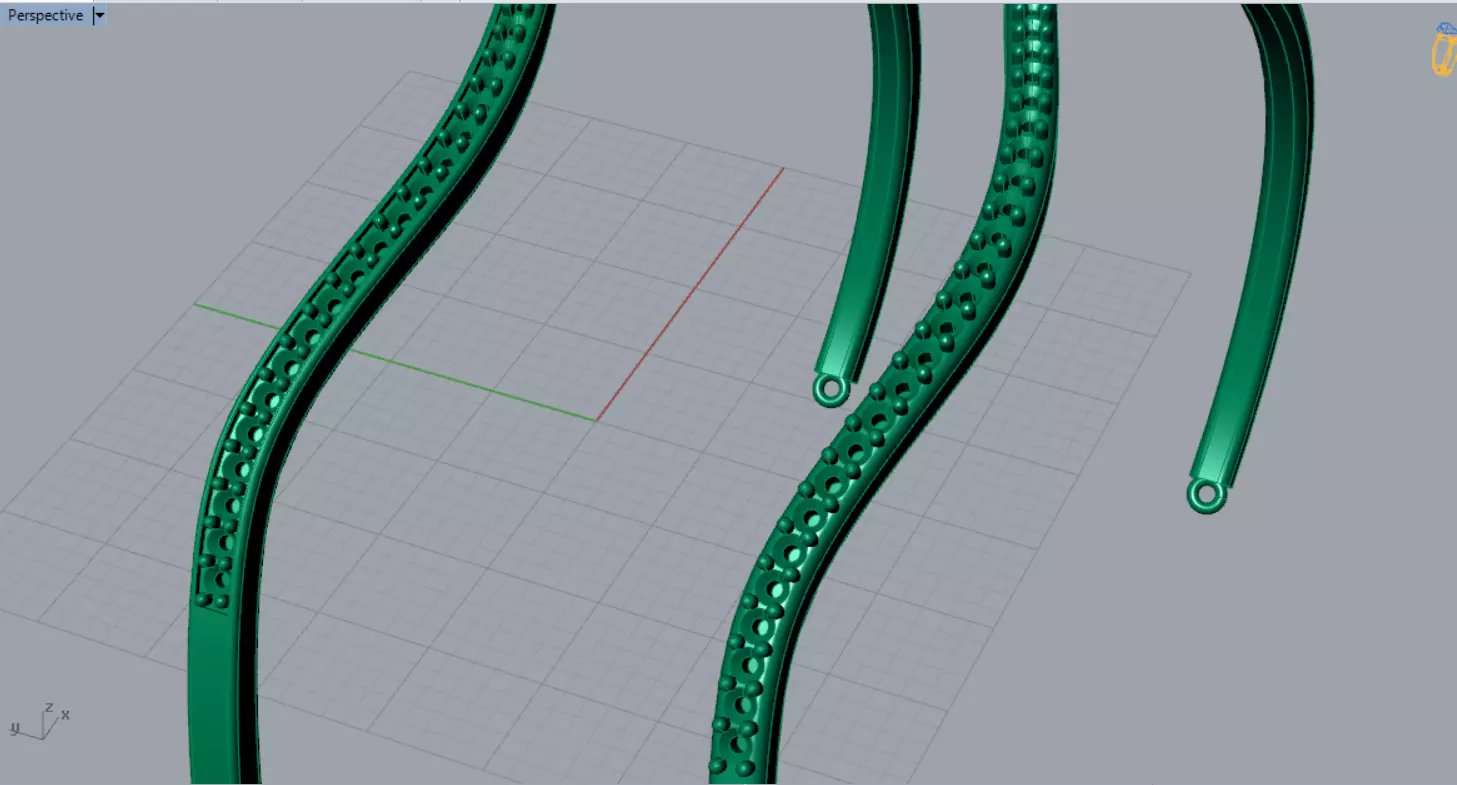 Yellow Gold stl 3dm Bracelets with Different Cuts bg0053 3D print model_11