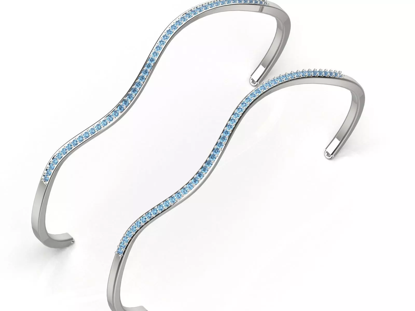 Yellow Gold stl 3dm Bracelets with Different Cuts bg0053 3D print model_19