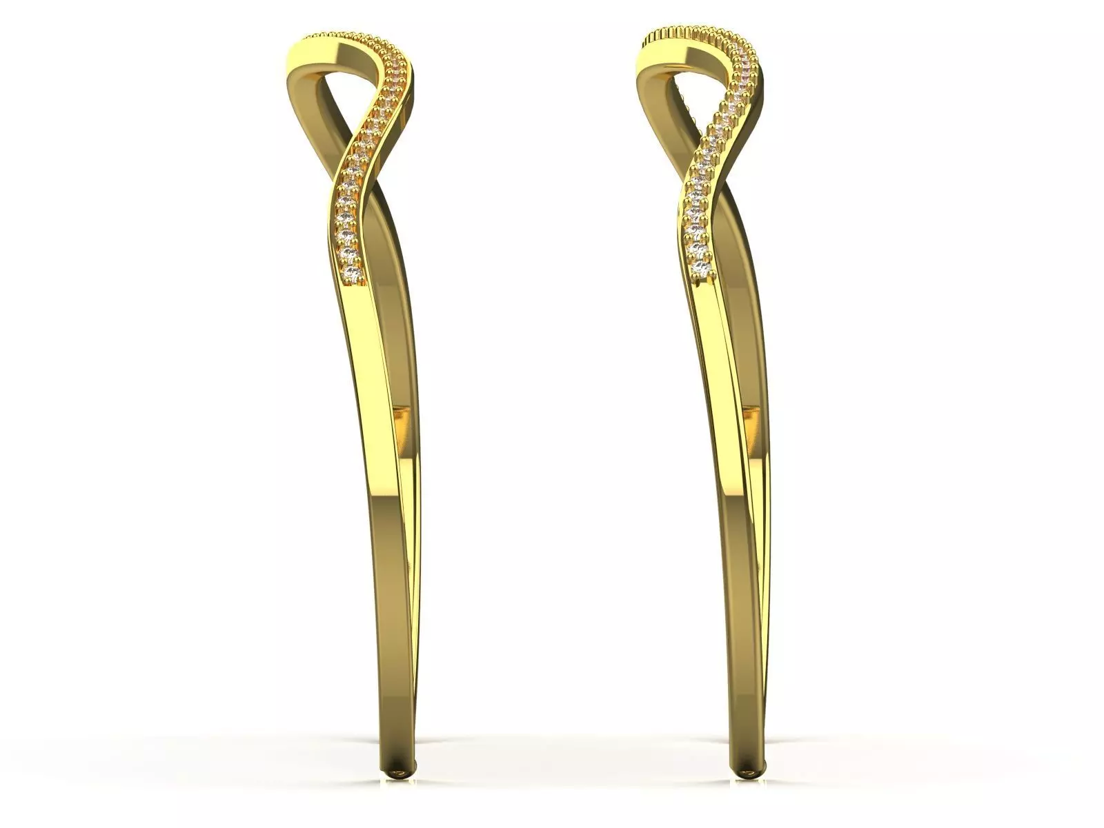 Yellow Gold stl 3dm Bracelets with Different Cuts bg0053 3D print model_3