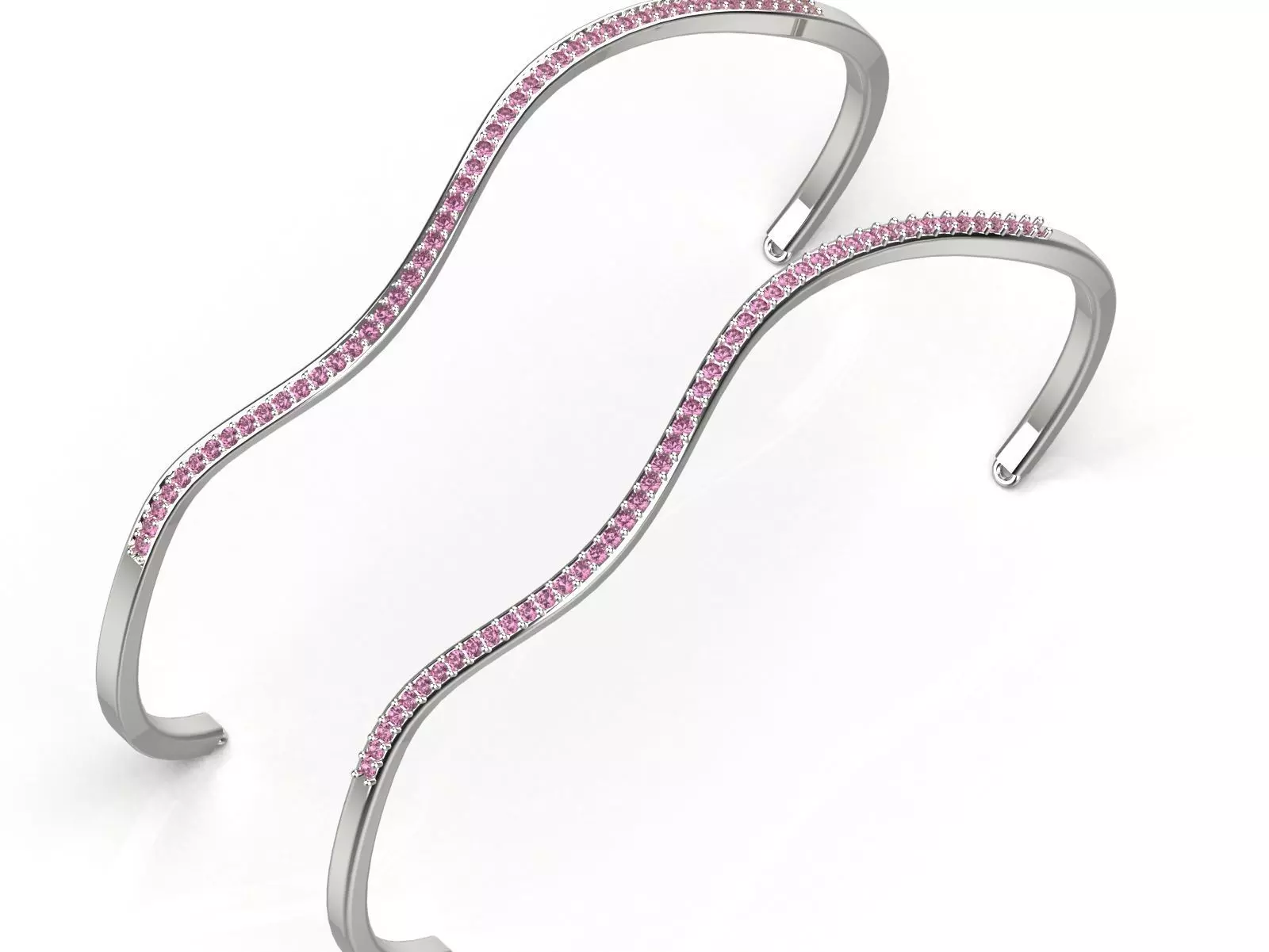 Yellow Gold stl 3dm Bracelets with Different Cuts bg0053 3D print model_18