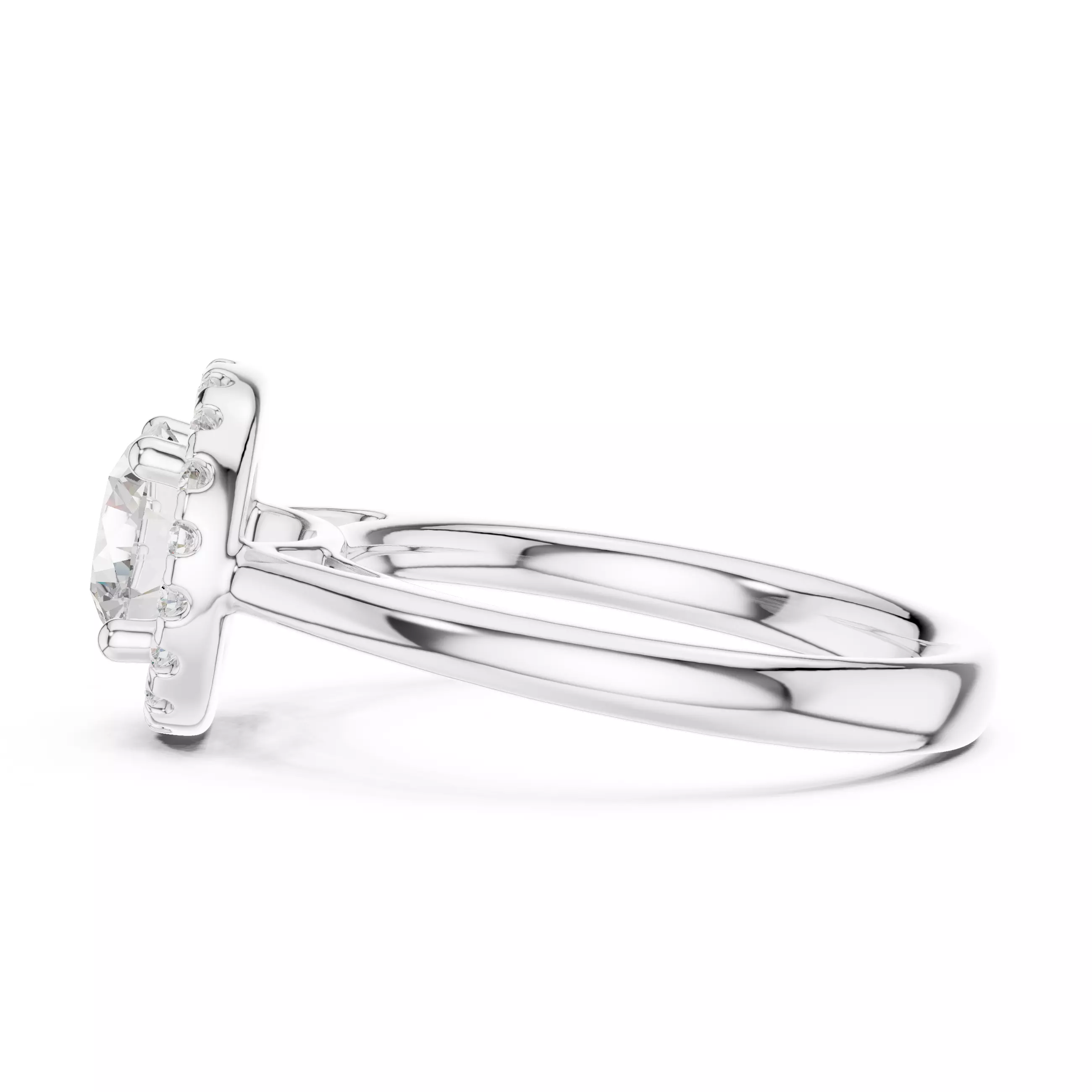 1CT Round Cut Halo Diamond Engagement Ring 3DM STL Video 3D print model_11