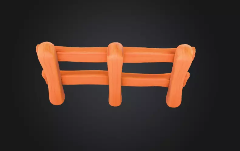 Wooden Cartoon Fence Low-poly 3D model_11