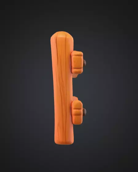 Wooden Cartoon Fence Low-poly 3D model_6